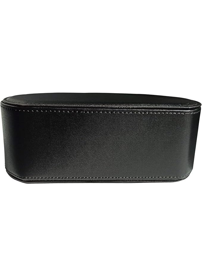 Leather Remote Control Holder with 5 Compartments TV Remote Caddy Store Box,Desktop Organizer for Controller, Glasses and Media Player,Pen Storage(Black) - Image 3